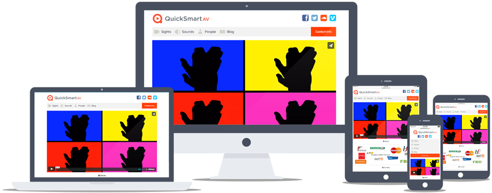 Quicksmart AV Website on Various Devices